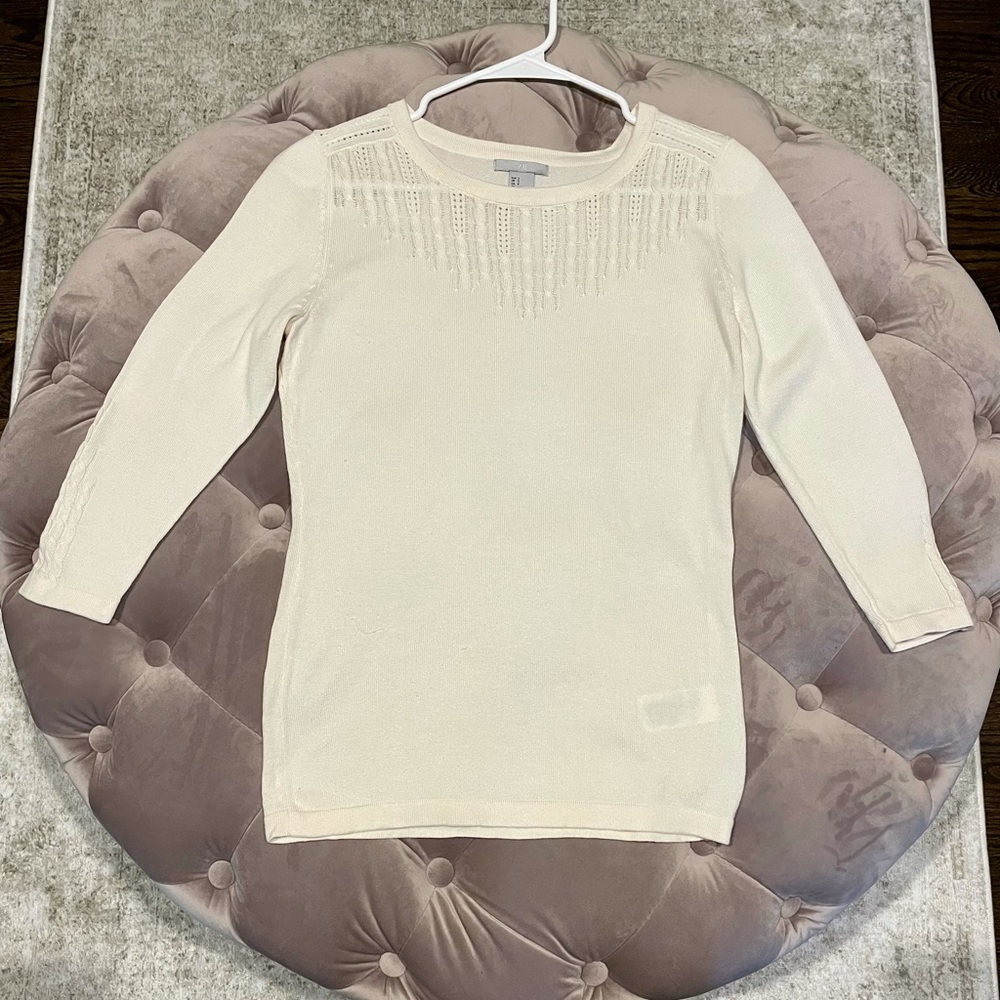 H&M Ivory / Cream Knit Sweater